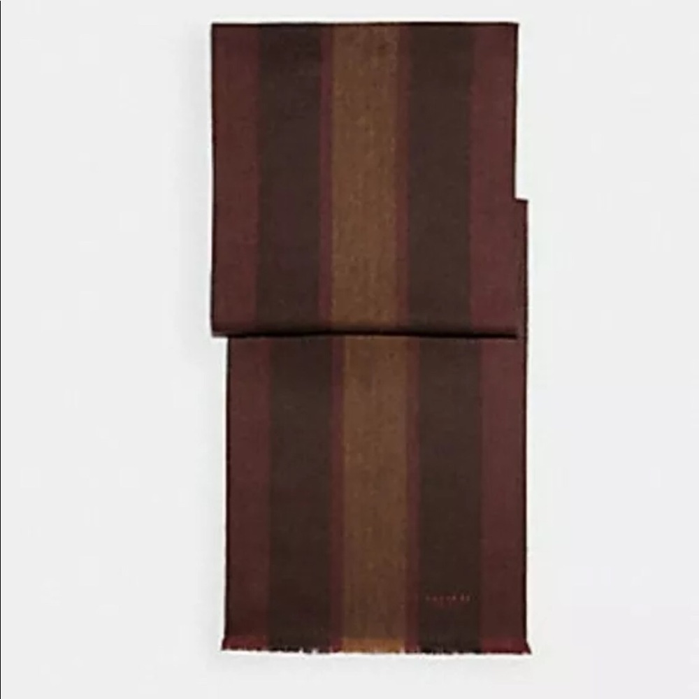 Coach 76059 Mens Varsity Sport Scarf Burgundy/ Walnut